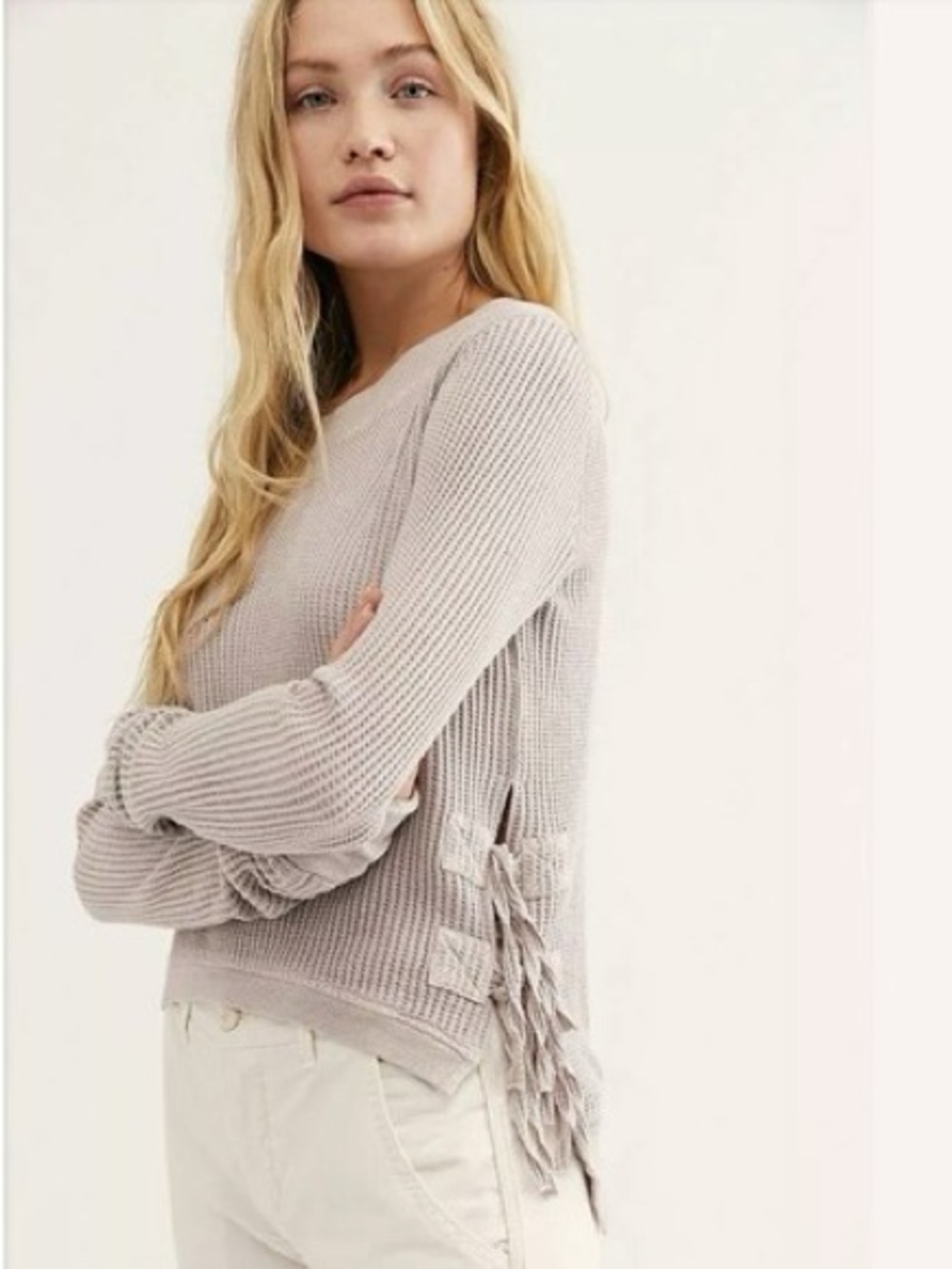 Free People lilac tie side top